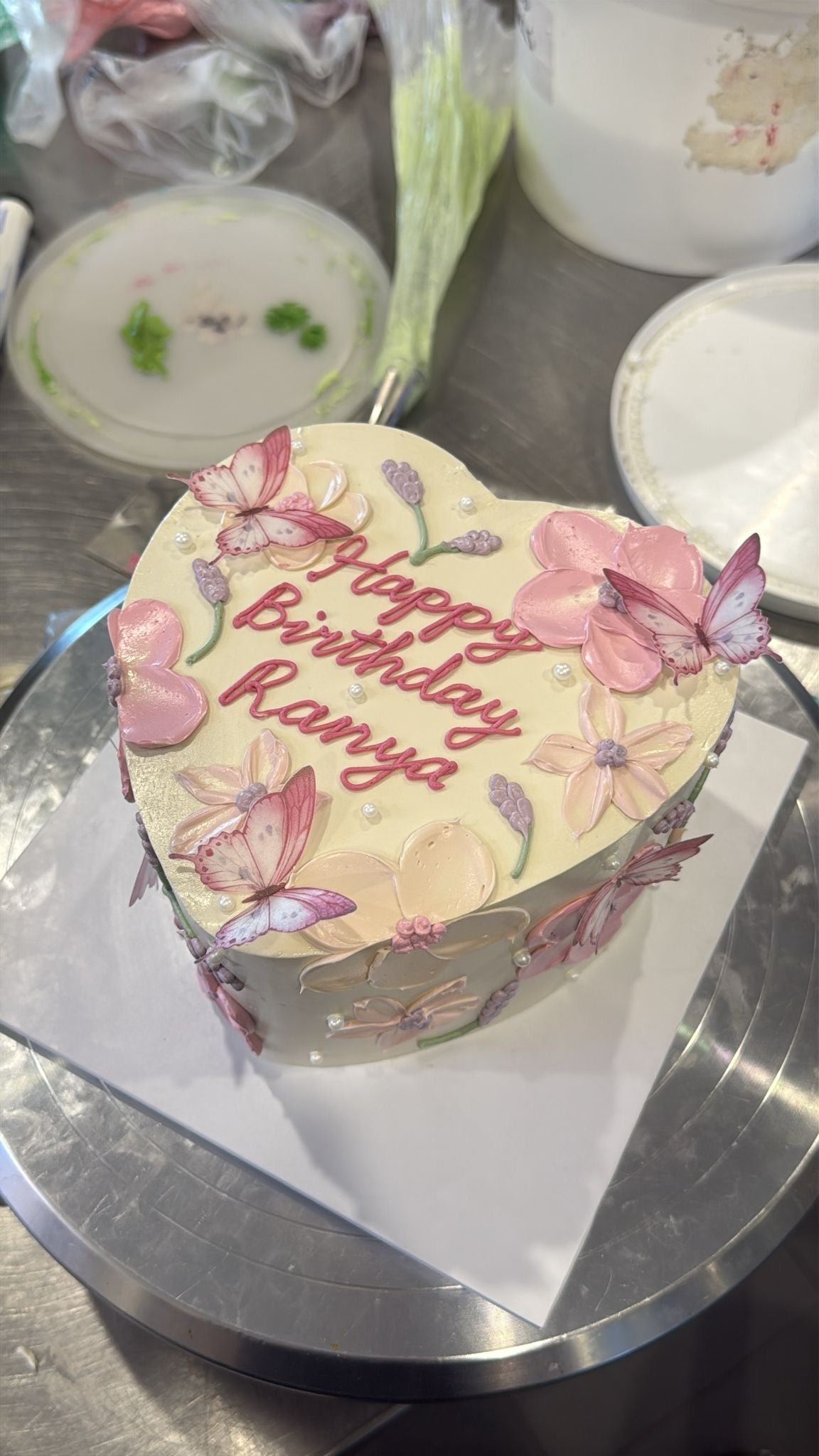 Hand-Piped Floral Cake - From $215