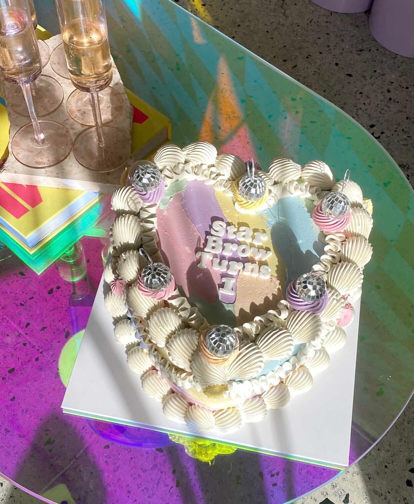Rainbow Pastel Retro Cake - From $174